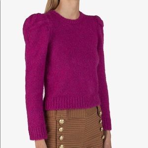 NWT 10 Crosby Derek Lam Fuchsia Crew Neck Sweater